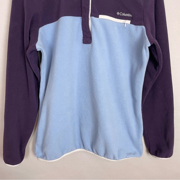 Columbia Sportswear Fleece Pullover Snaps Mountain Side Purple Blue Women Sz XL - Picture 5 of 10
